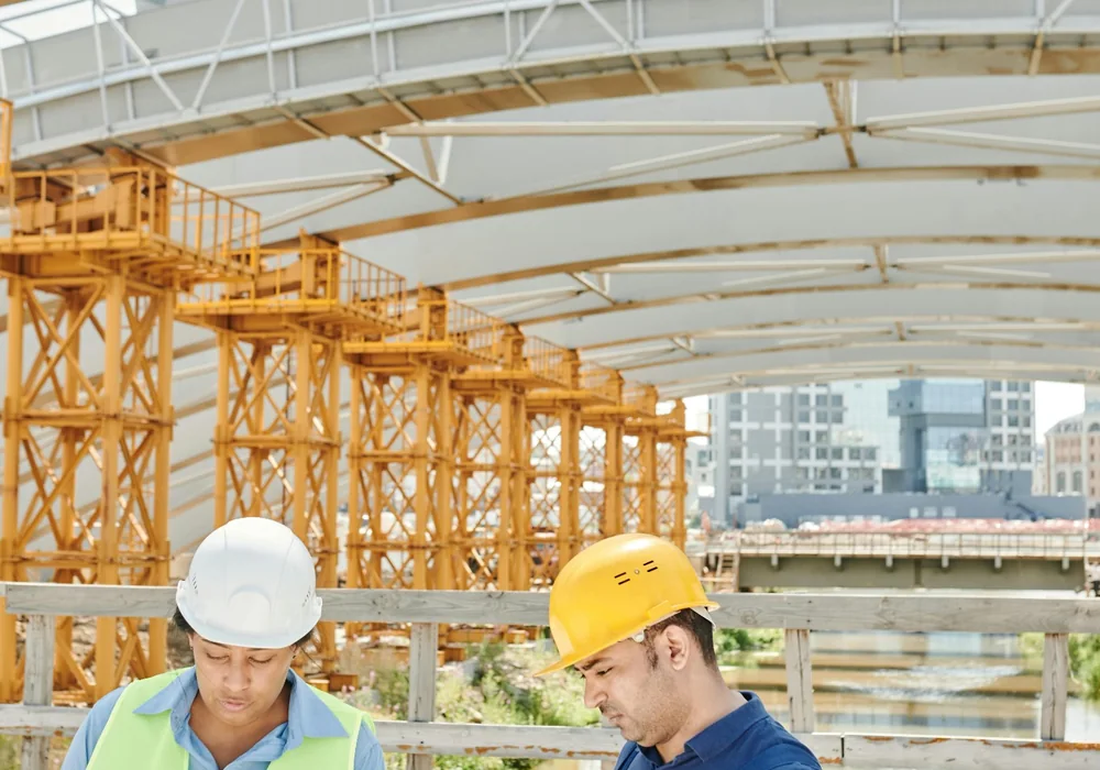 Engineer holding drawings